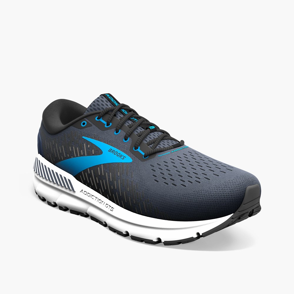 Chaussures Running Route Brooks Addiction 15 Noir Bleu Homme | CUA-3041057